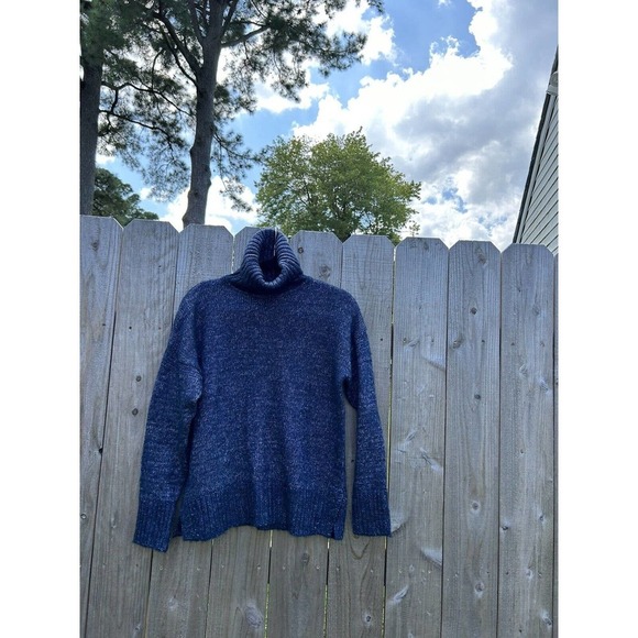 Turtleneck Sweater by Banana Republic Repreve Women Petite Small Blue Winter Nwt - Picture 4 of 11